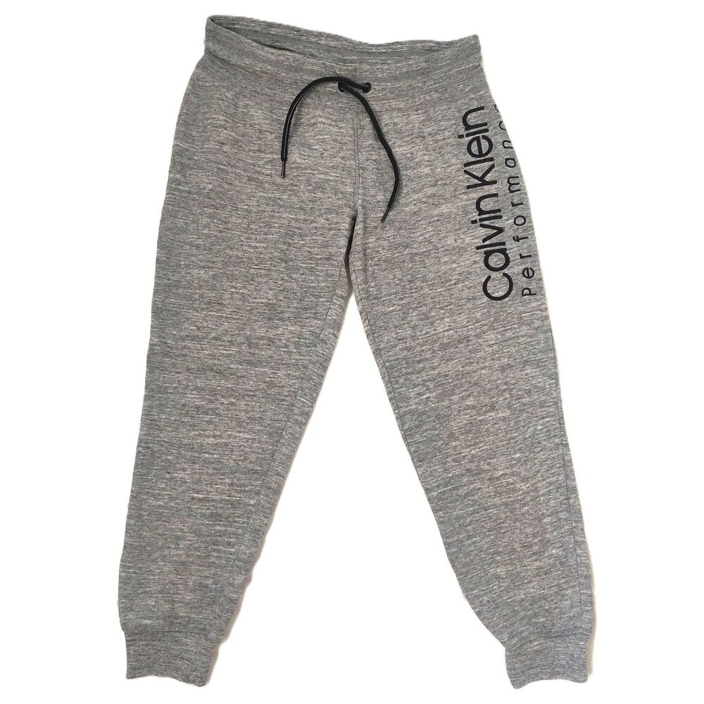 Calvin Klein Performance Women's M Gray Logo Fleece Jogger Sweatpants
